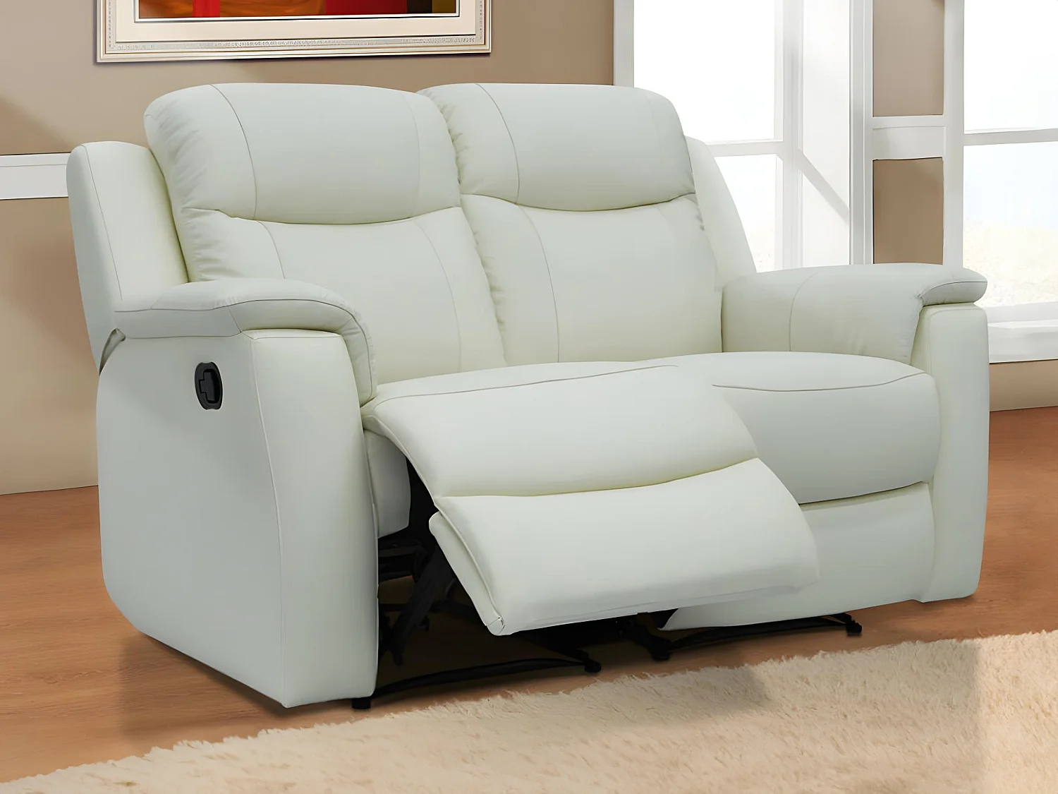 Relaxsofa Leder 2-Sitzer - Elfenbeinfarben - EVASION