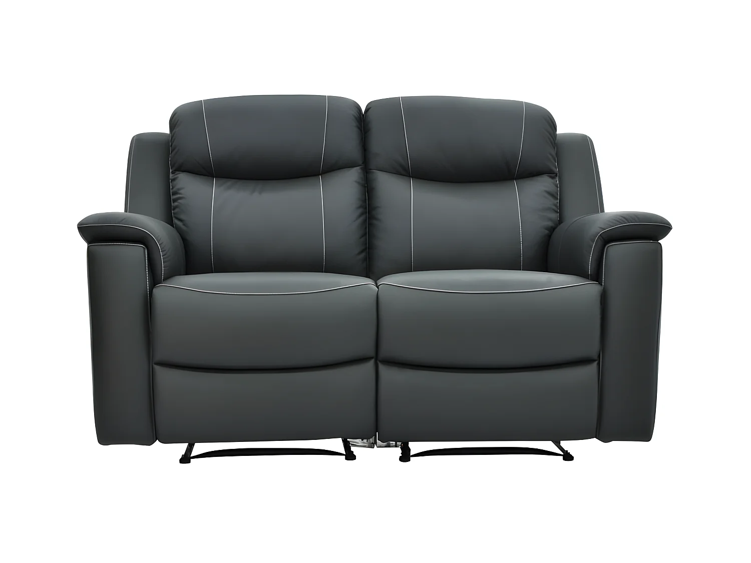 Sofá 2 plazas relax EVASION de piel - Gris