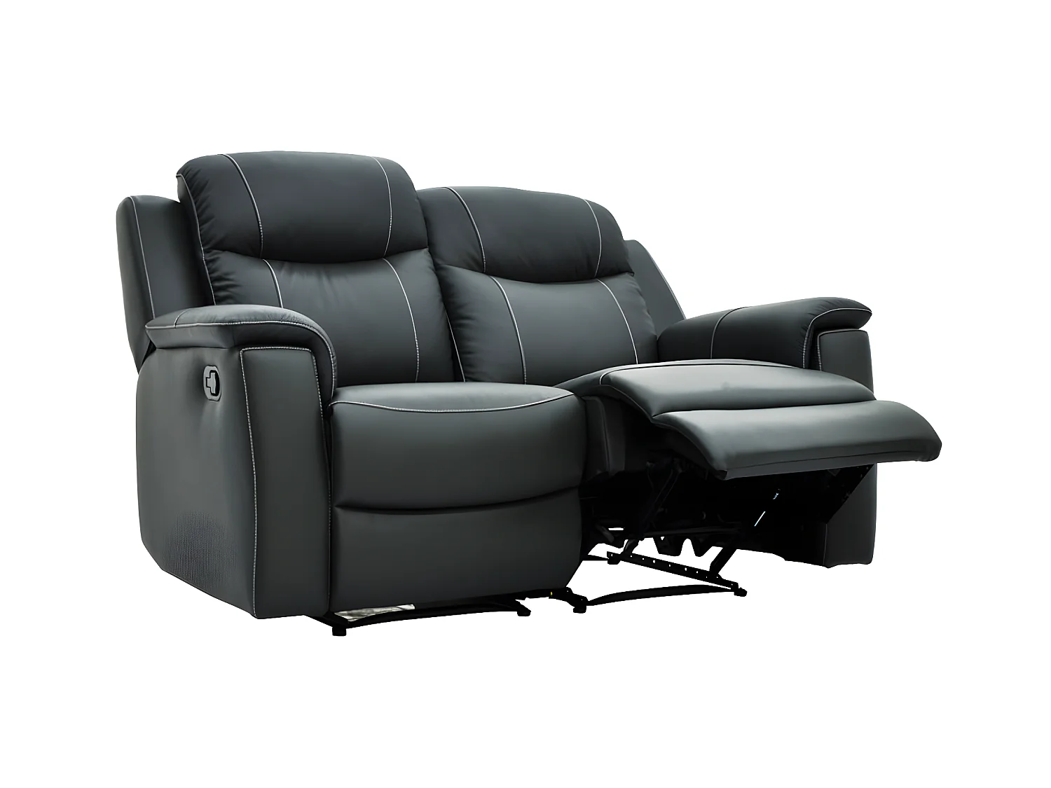 Sofá 2 plazas relax EVASION de piel - Gris