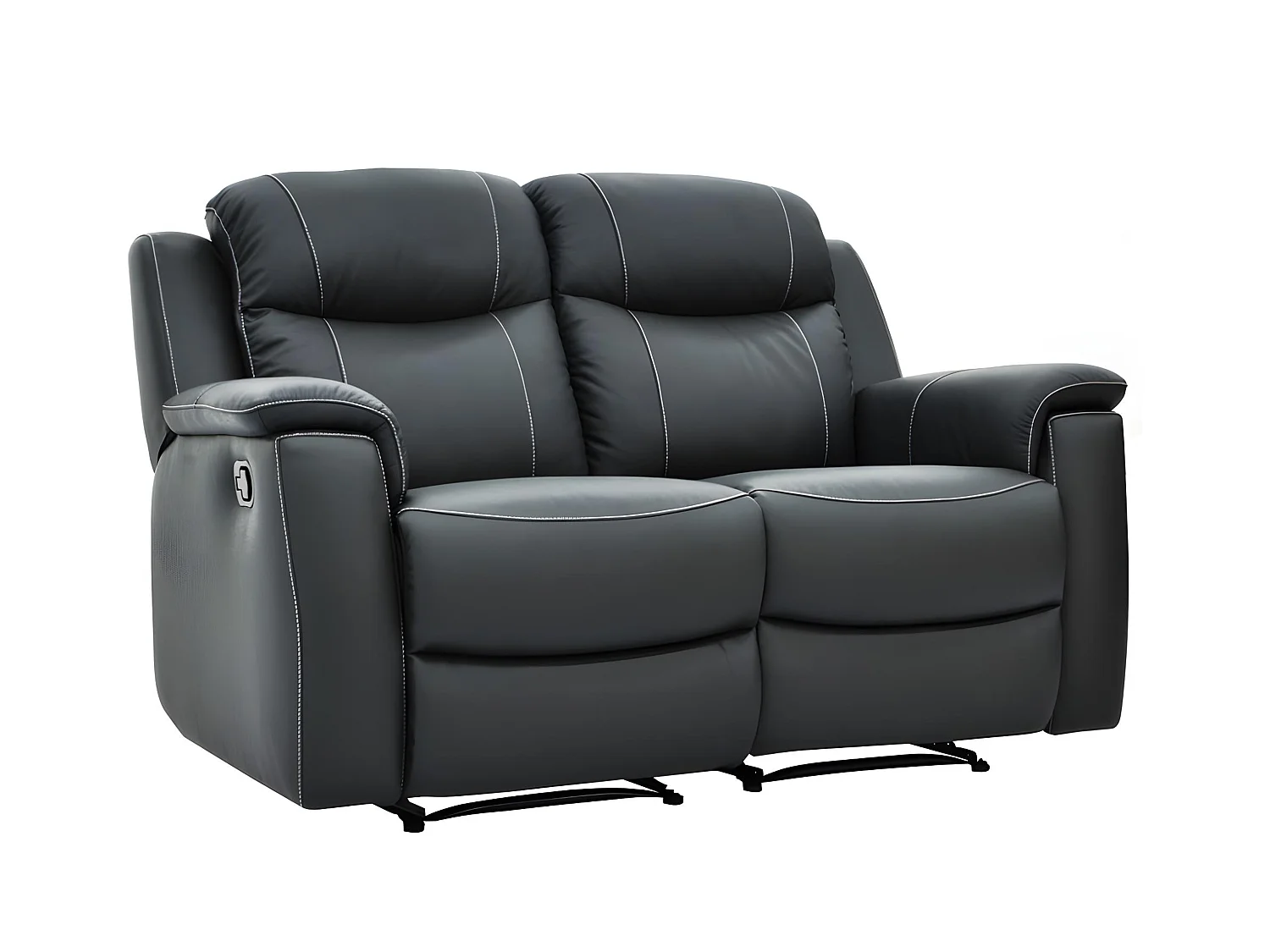 Sofá 2 plazas relax EVASION de piel - Gris