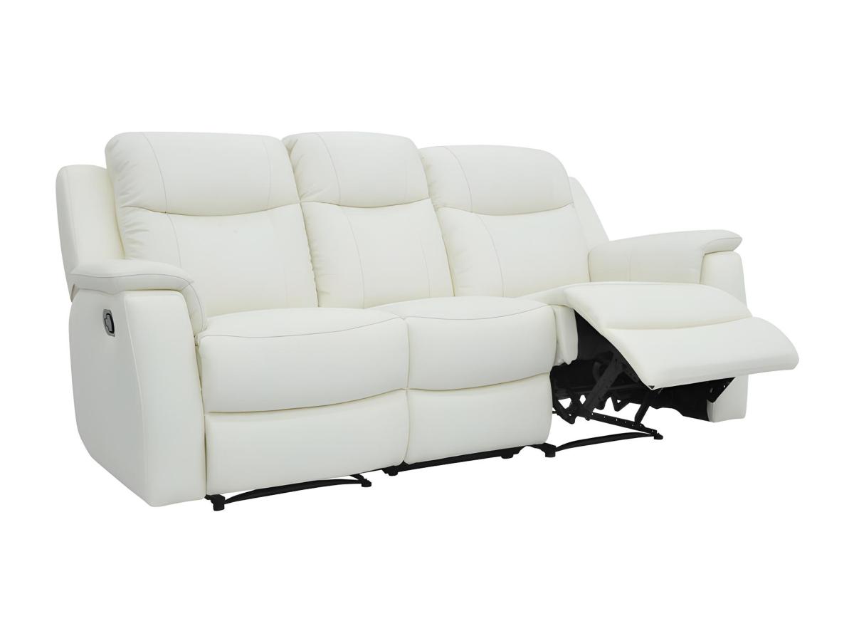 Relaxsofa Leder 3-Sitzer - Elfenbein-Weiß - EVASION günstig online kaufen