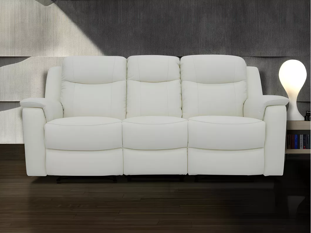 Kauf Unique Relaxsofa Leder 3-Sitzer - Elfenbein-Weiß - EVASION