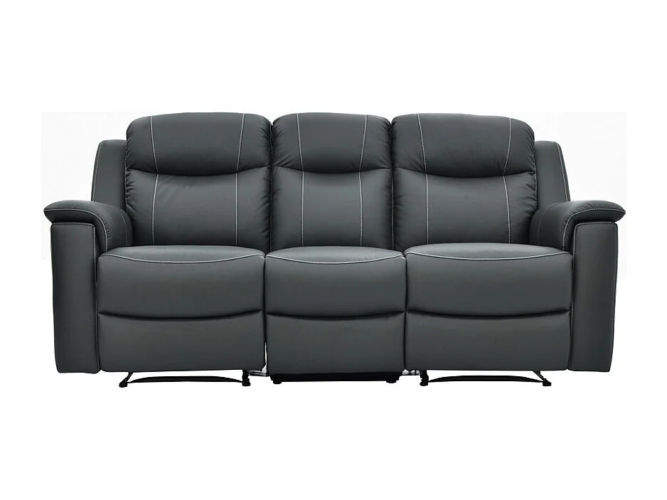 Canapé 3 places relax EVASION en cuir - Gris