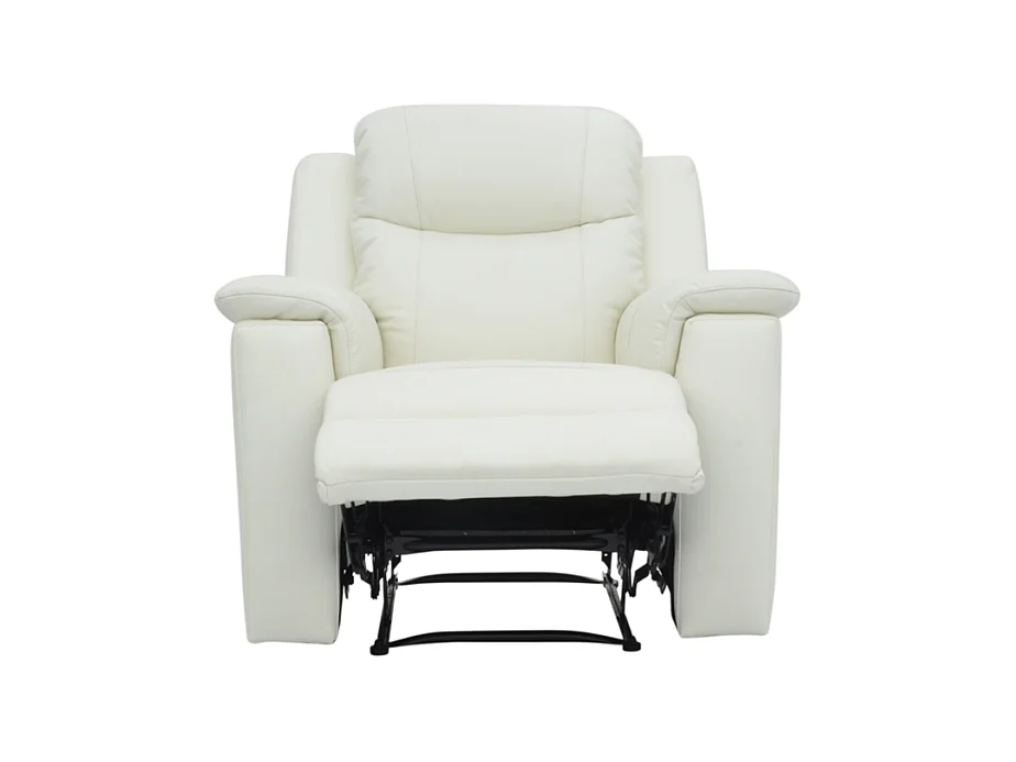 Sillón relax EVASION de piel - Blanco márfil