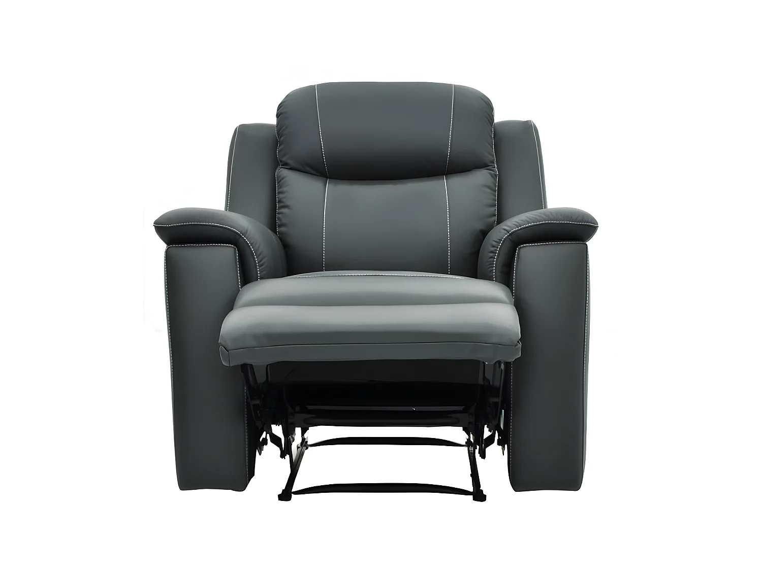 Sillón relax EVASION de piel - Gris