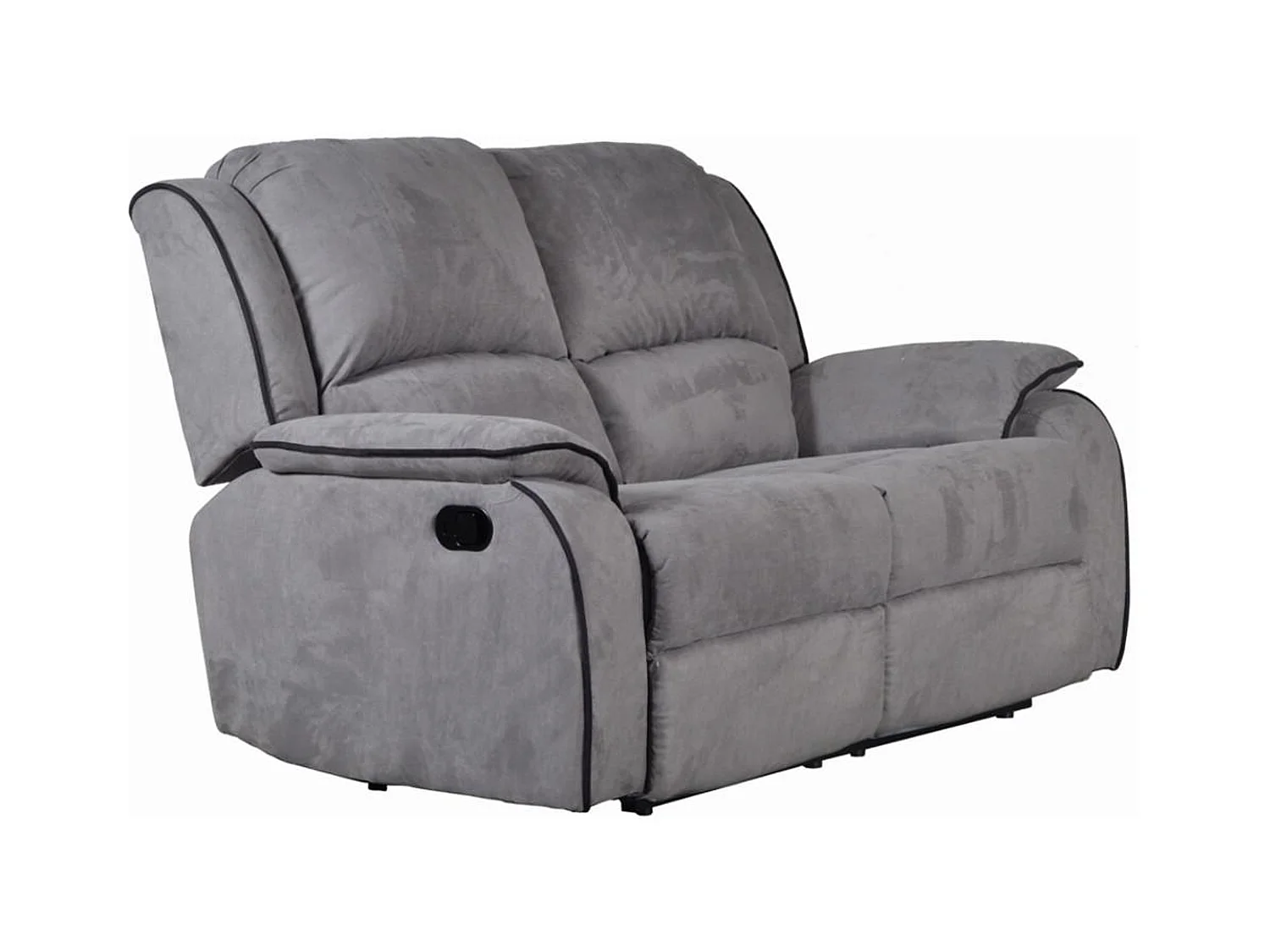 Driezits, tweezits relaxbank en relaxfauteuil van microvezel HERNANI - grijs
