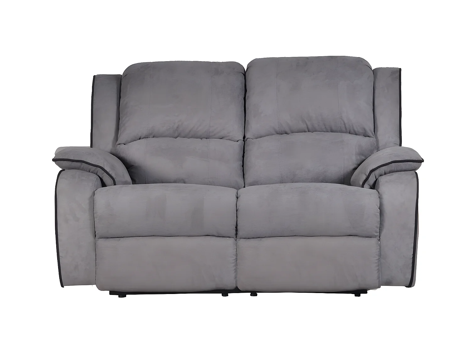 Driezits, tweezits relaxbank en relaxfauteuil van microvezel HERNANI - grijs