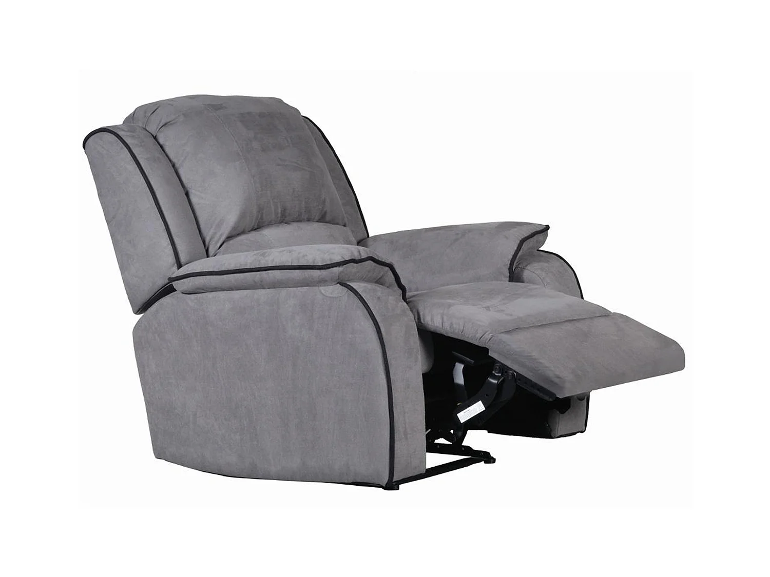Driezits, tweezits relaxbank en relaxfauteuil van microvezel HERNANI - grijs