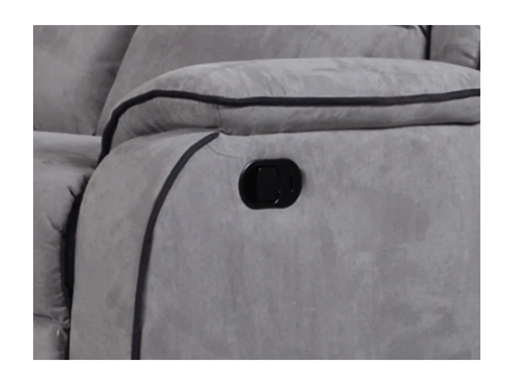 Driezits, tweezits relaxbank en relaxfauteuil van microvezel HERNANI - grijs