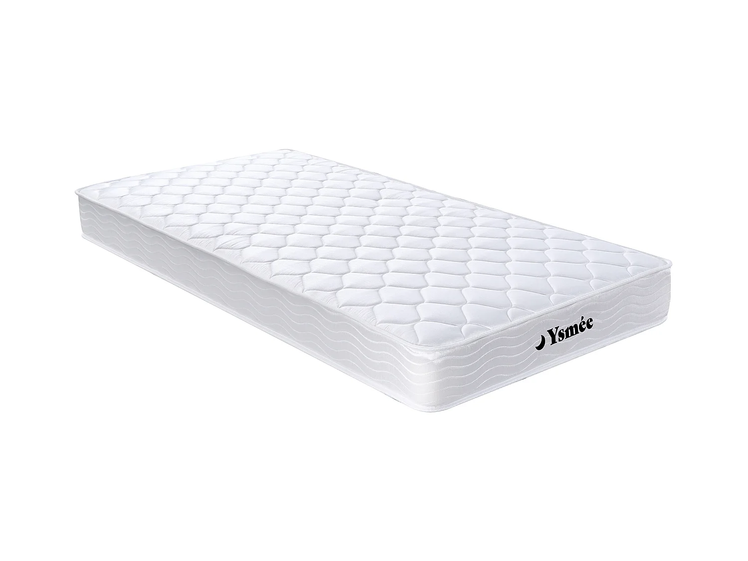 Federkernmatratze-Lattenrost-Set - Memory Schaum - 90 x 200 cm - Stärke 15 cm - 1 Zone - Härtegrad 2 - WOLKENLOS von YSMÉE