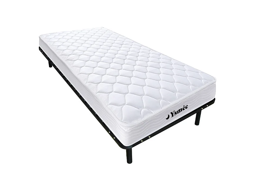 Ensemble 90 x 190 cm cadre à lattes + matelas ressorts et mémoire de forme ép.15cm - WOLKENLOS de YSMÉE