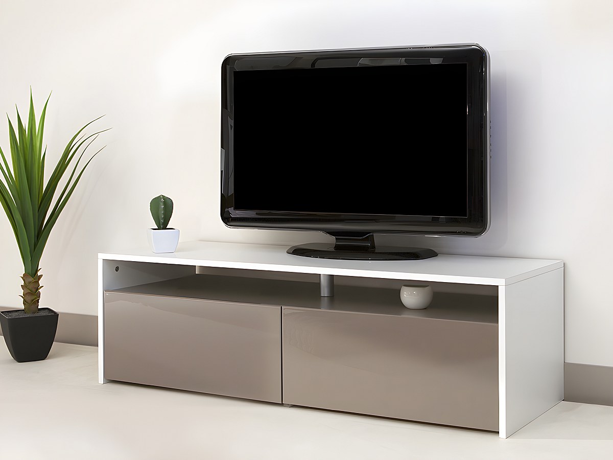 TV-Möbel Miraly - Weiß & Taupe günstig kaufen I Möbel Online-Shop Vente