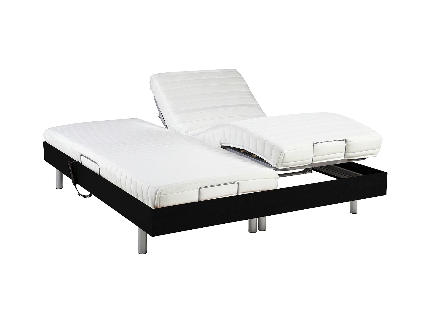 Elektrisch bed – bedbodem en matras – lattenbodem en contactplaatjes - latex PANDORA II van YSMÉE - OKIN motoren - 2 x 90 x 200 cm