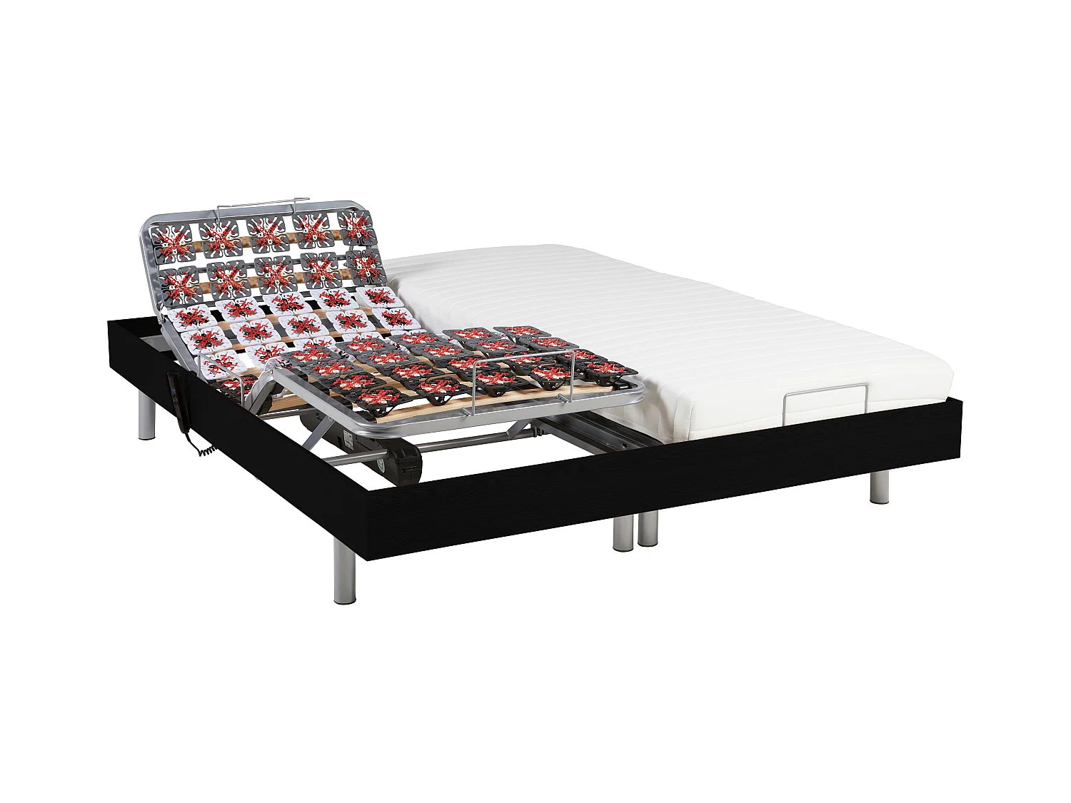 Elektrisch bed – bedbodem en matras – lattenbodem en contactplaatjes - latex PANDORA II van YSMÉE - OKIN motoren - 2 x 90 x 200 cm