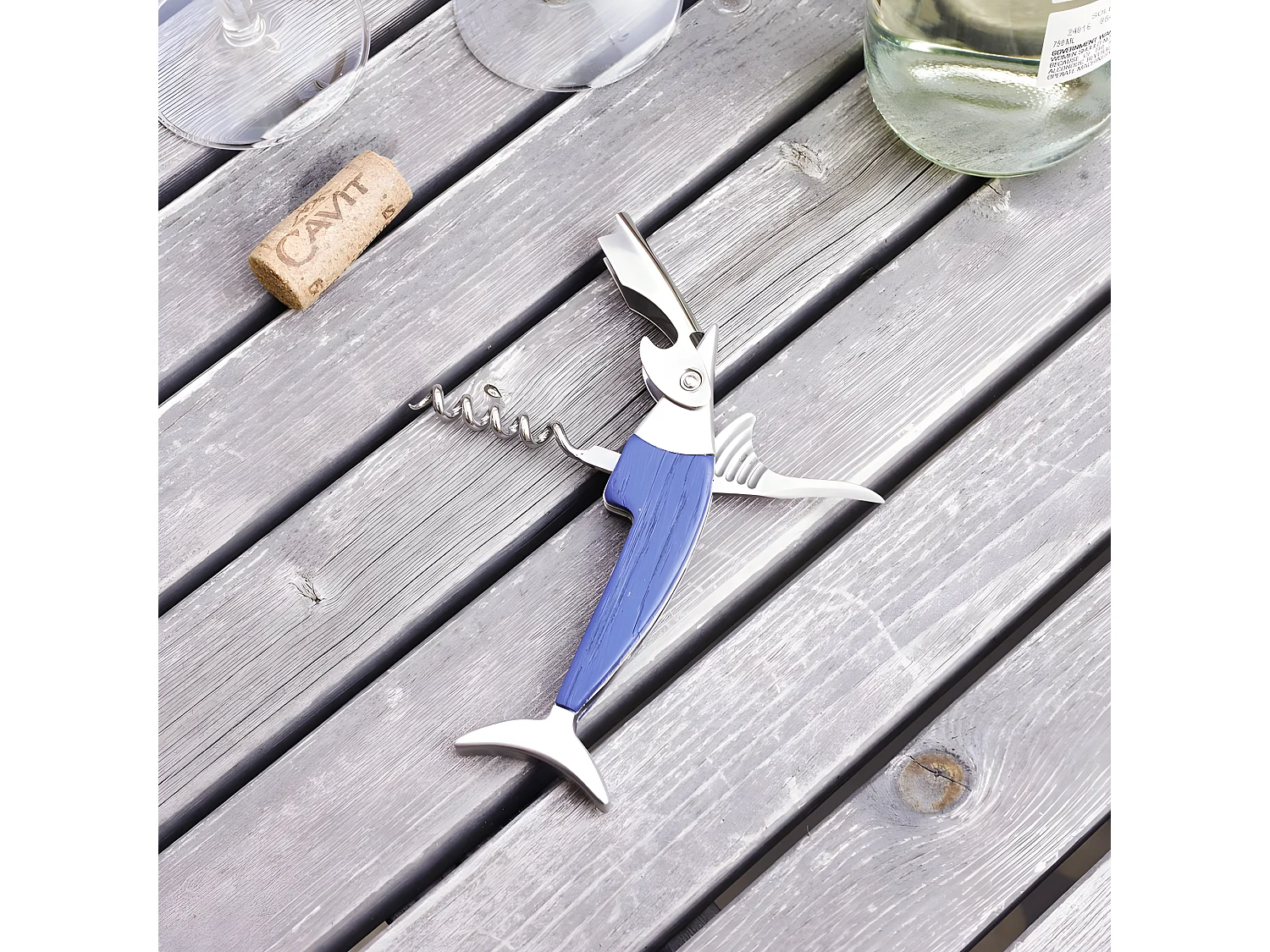 Tire-bouchon Marlin Gris  Kikkerland