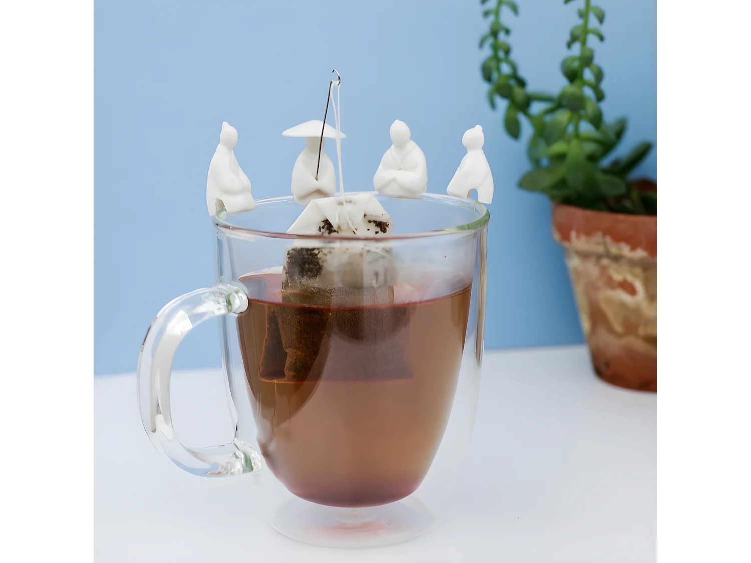 Set de 4 porta bolsitas de té de melocotón