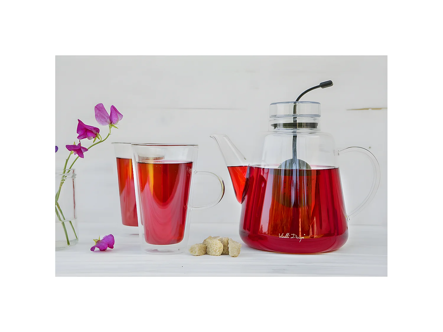 Théière et infuseur à thé 1.5l Transparent  Vialli Design