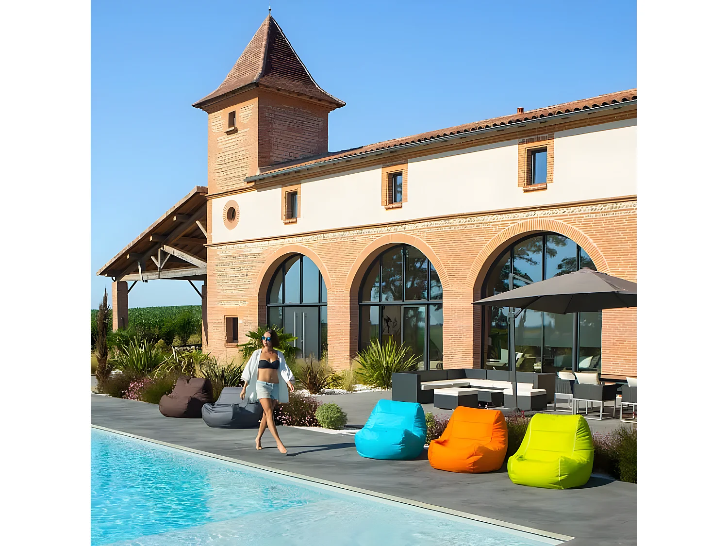 Coussin Géant Chilly Bean Vert anis  Jumbo Bag