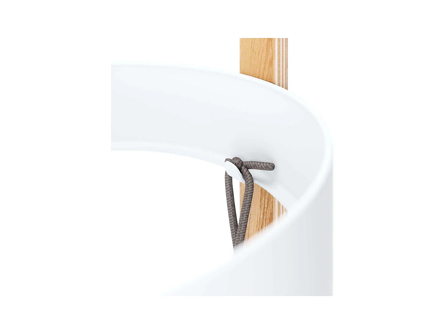 Porte parapluies bois et métal Hub Blanc/Naturel