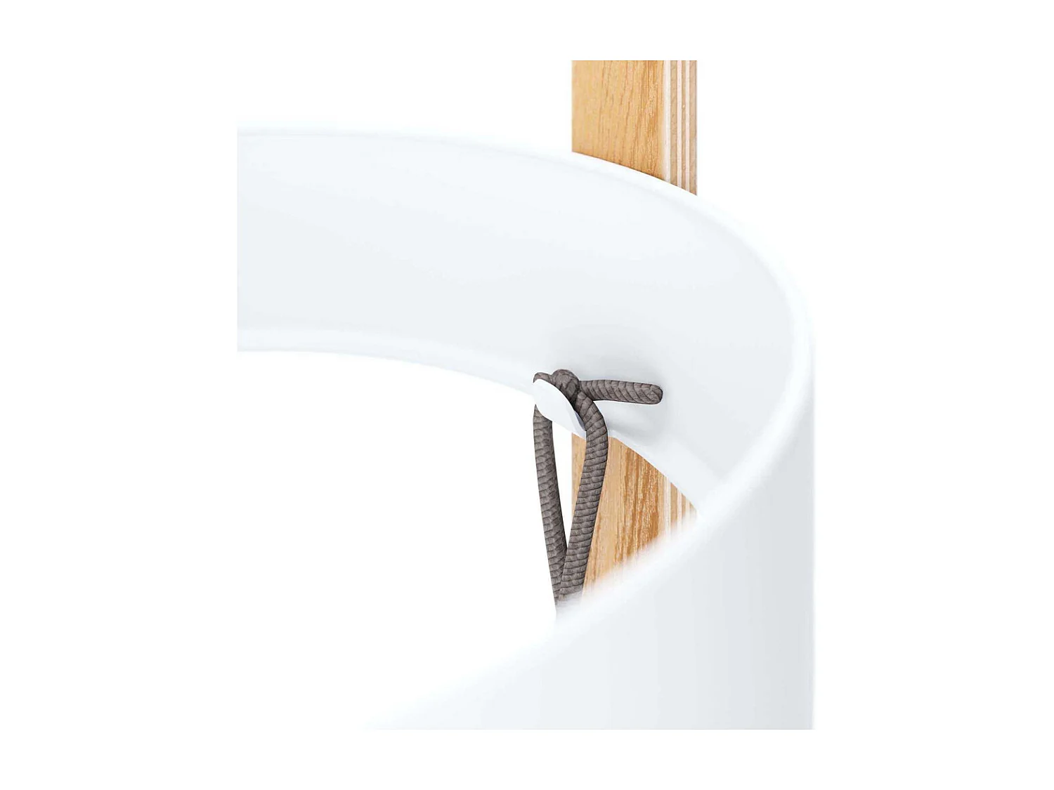 Porte parapluies bois et métal Hub Blanc/Naturel