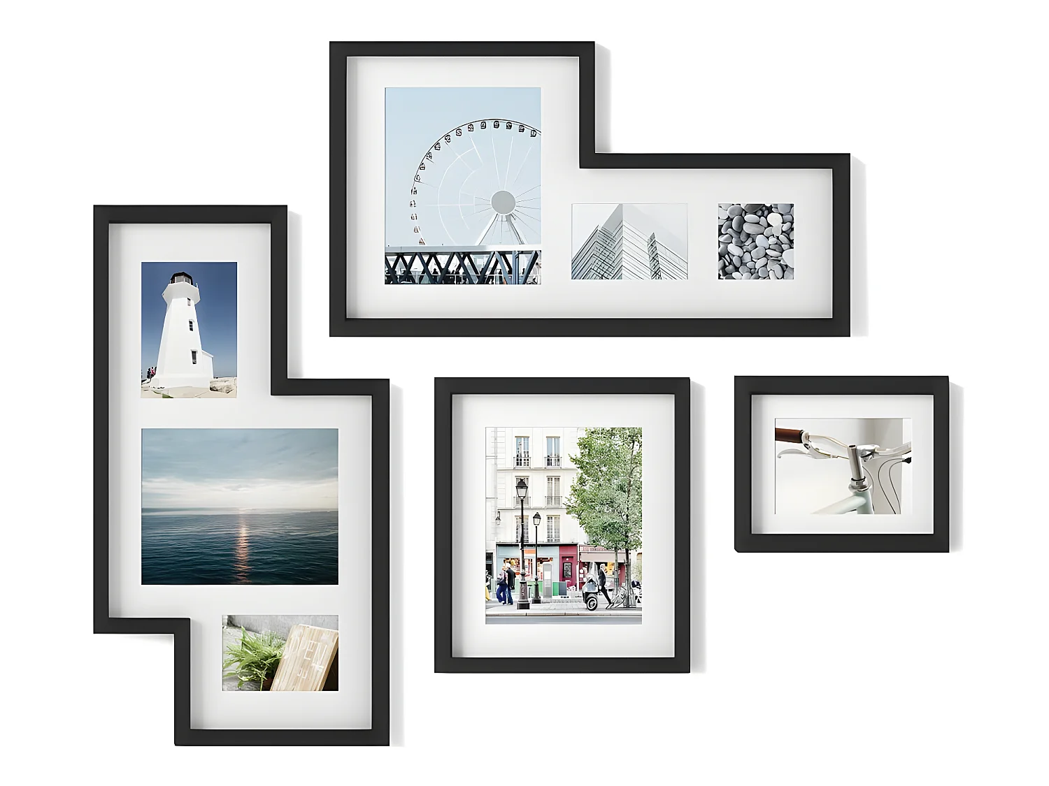 Set di cornici stile galleria Texture blackwood