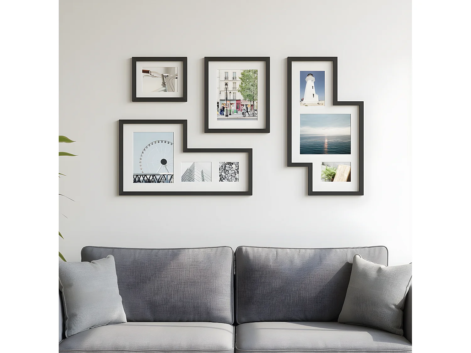 Set di cornici stile galleria Texture blackwood