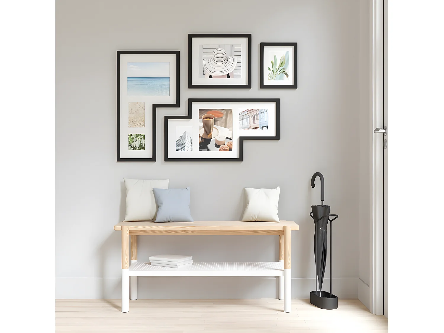 Set di cornici stile galleria Texture blackwood