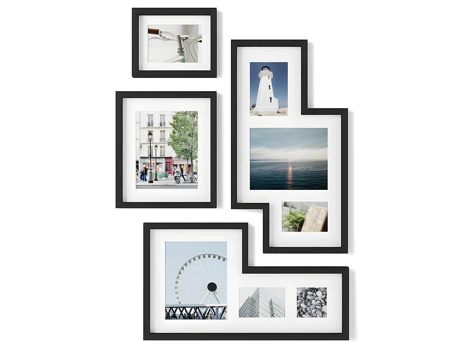 Set di cornici stile galleria Texture blackwood