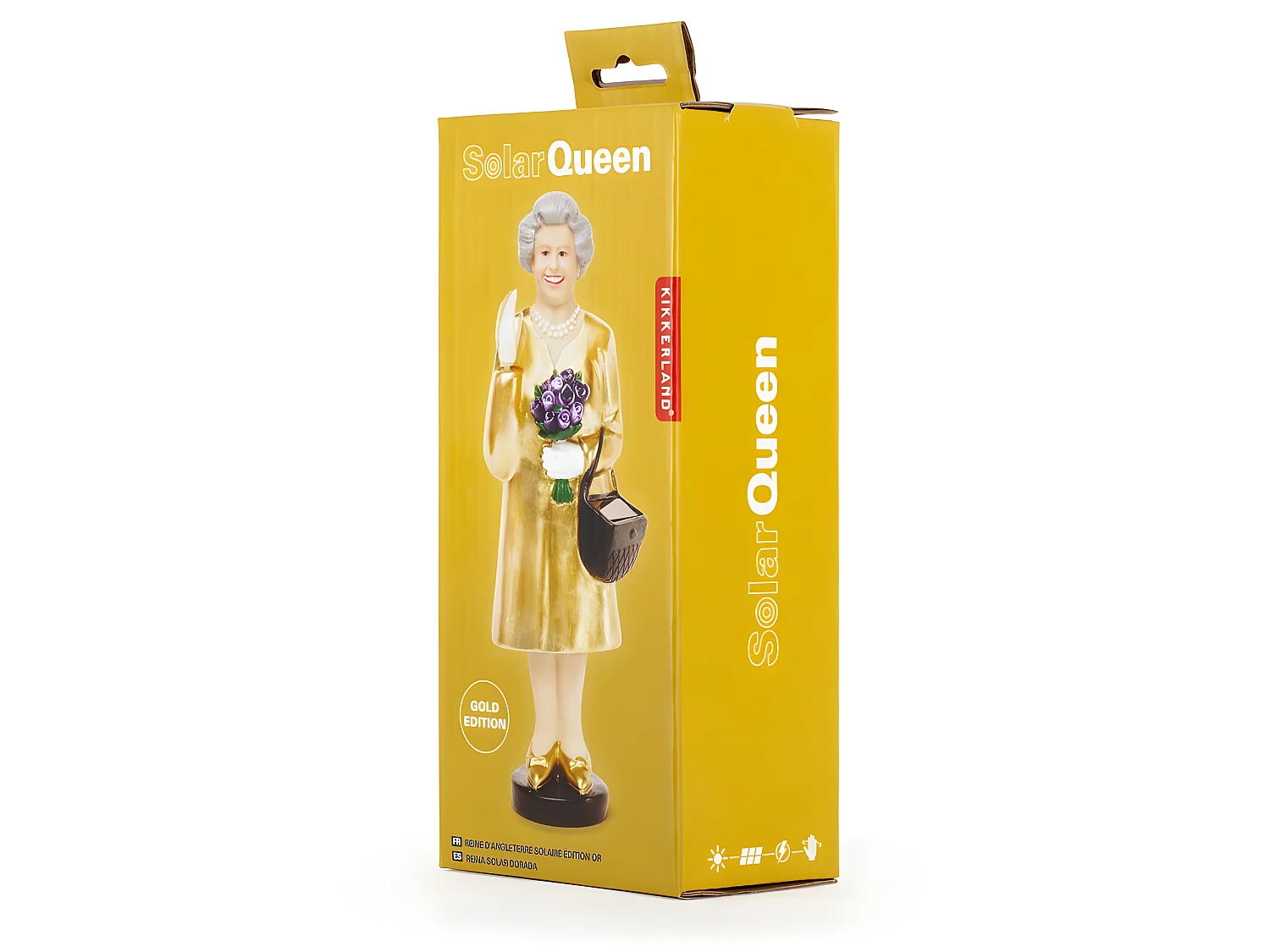 Figurine solaire Reine d'Angleterre Doré  Kikkerland