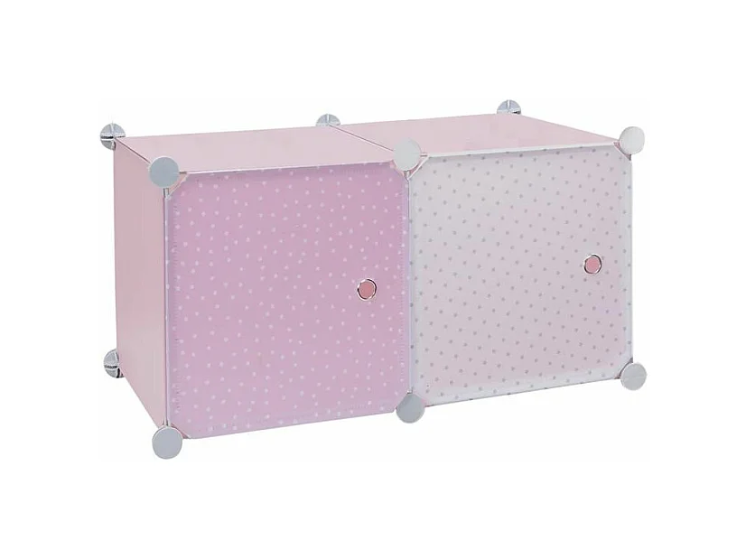 Lot de 2 Cubes Modulables "Rangement" 63cm Rose