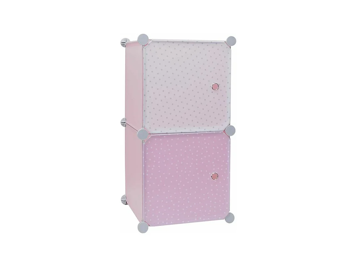 Lot de 2 Cubes Modulables "Rangement" 63cm Rose
