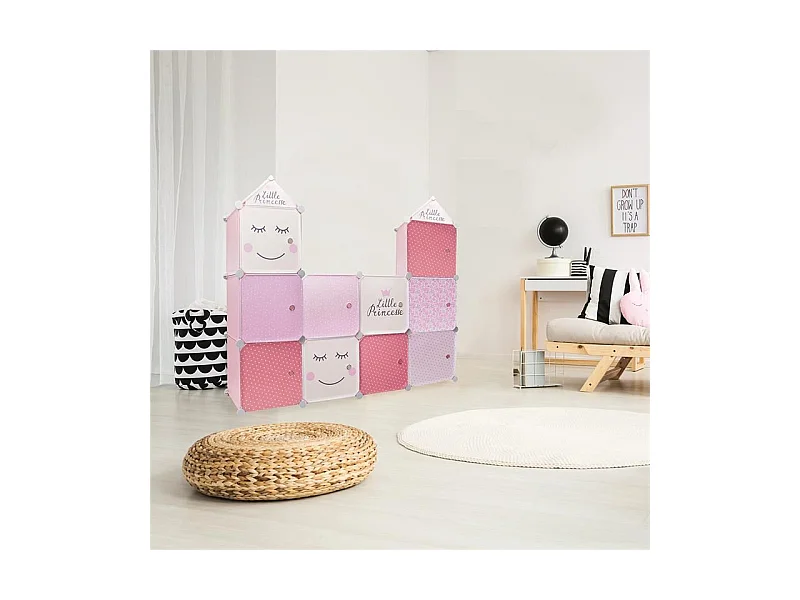 Lot de 2 Cubes Modulables "Rangement" 63cm Rose