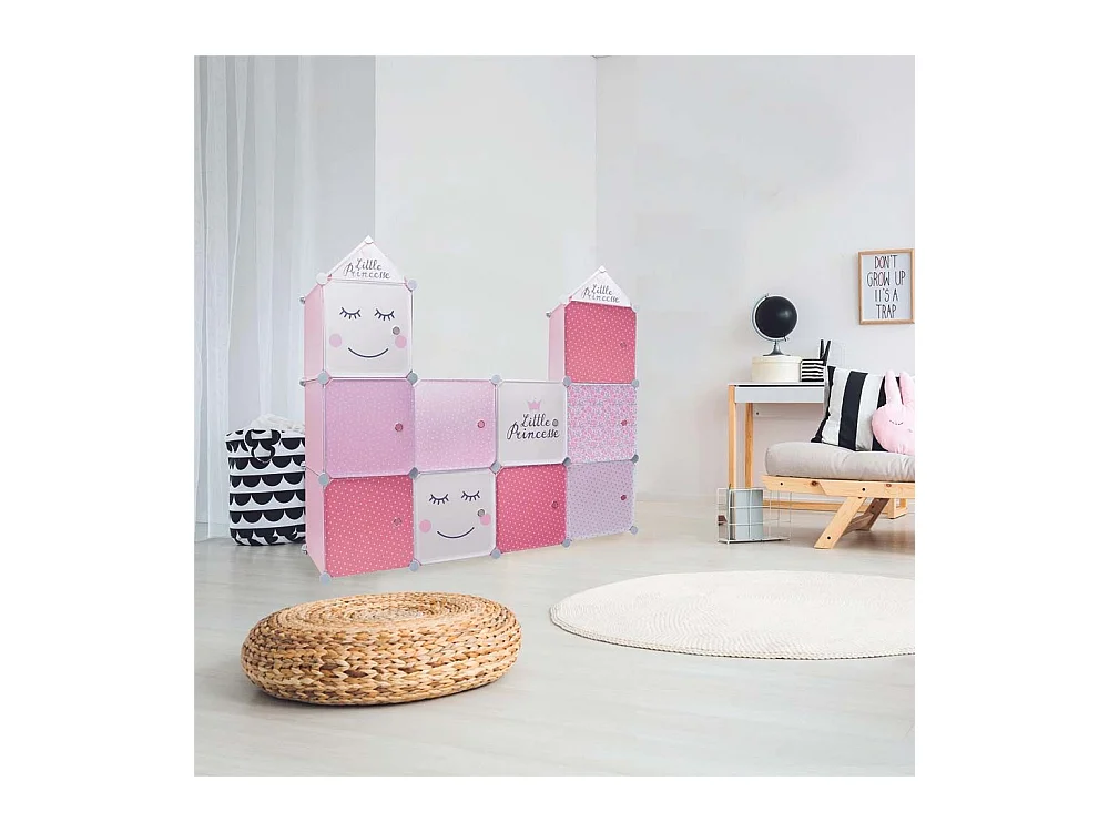 Lot de 2 Cubes Modulables "Rangement" 63cm Rose