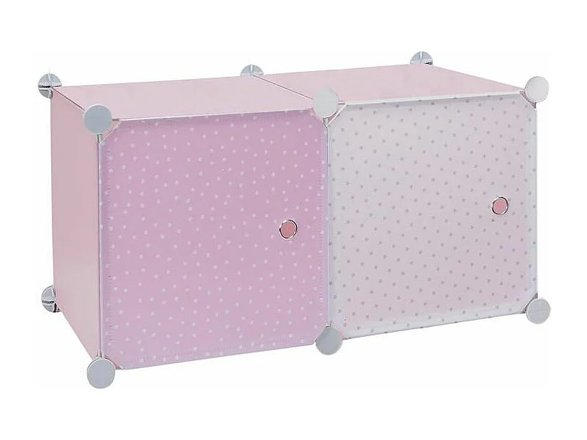 Lot de 2 Cubes Modulables "Rangement" 63cm Rose