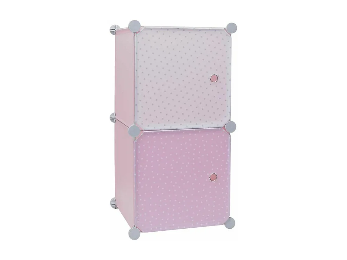 Lot de 2 Cubes Modulables "Rangement" 63cm Rose