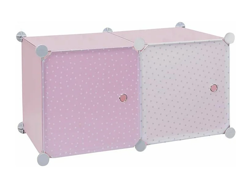 Lot de 2 Cubes Modulables "Rangement" 63cm Rose