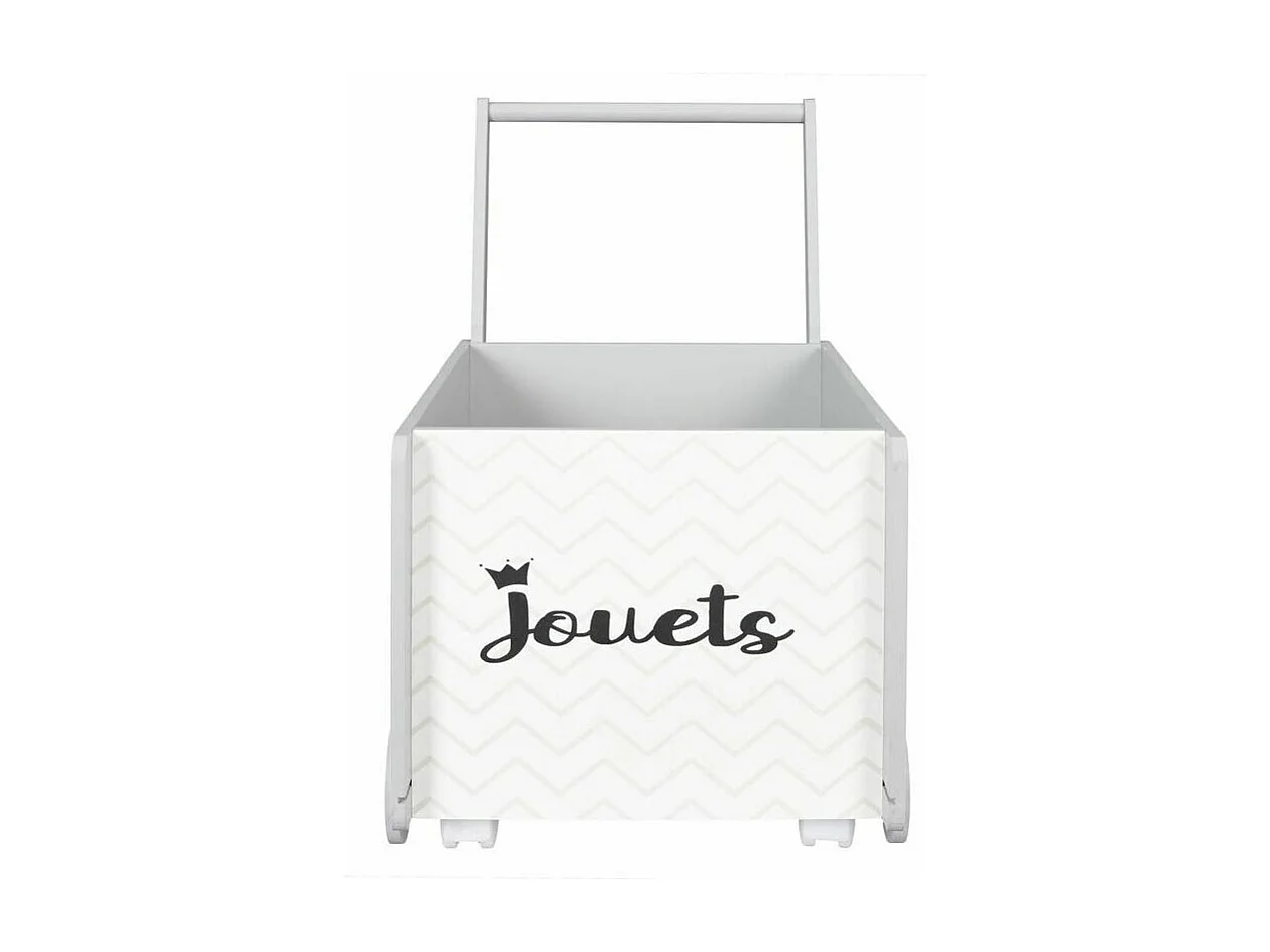 Chariot de Rangement Enfant "Jouets" 47cm Blanc