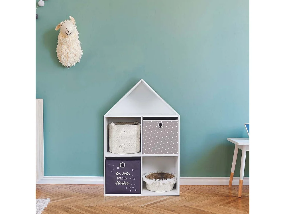 Cubes de rangement 30x30 cm (Lot de 2) Etoiles - Noir et gris