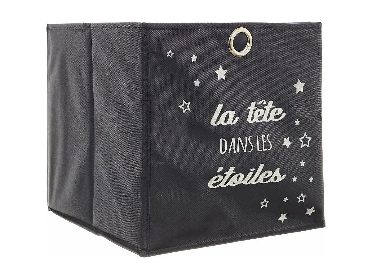 Cubes de rangement 30x30 cm (Lot de 2) Etoiles - Noir et gris