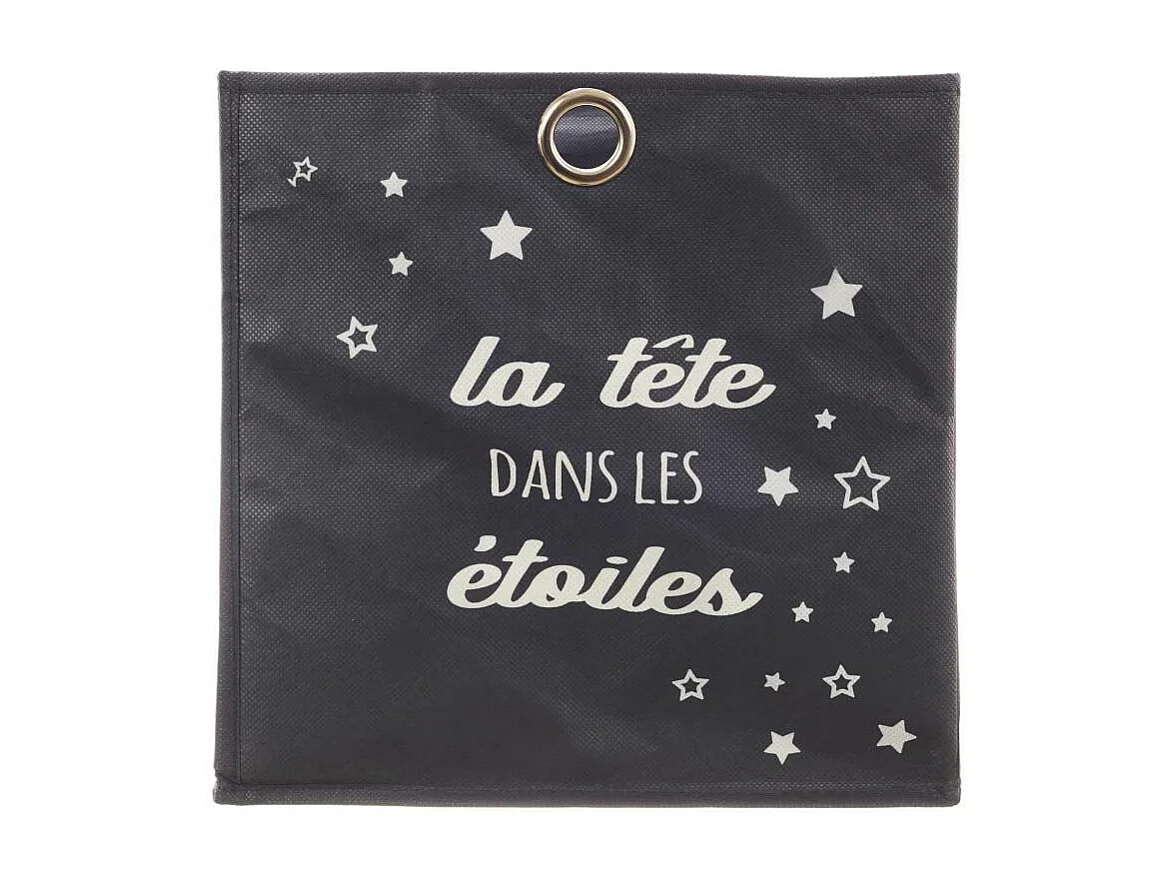 Cubes de rangement 30x30 cm (Lot de 2) Etoiles - Noir et gris