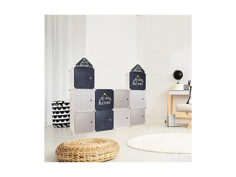 Modulierbares Regal für Kinder mit 2 Fächern 30x30 cm