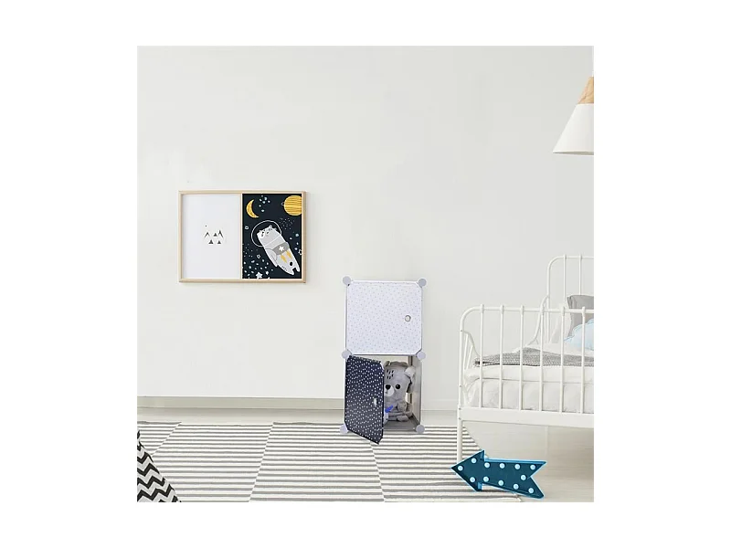 Modulierbares Regal für Kinder mit 2 Fächern 30x30 cm