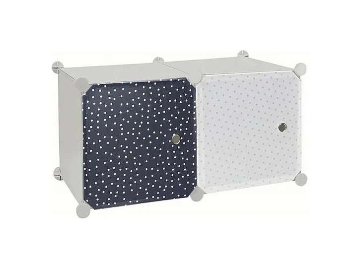 Lot de 2 Cubes Modulables "Rangement" 63cm Gris