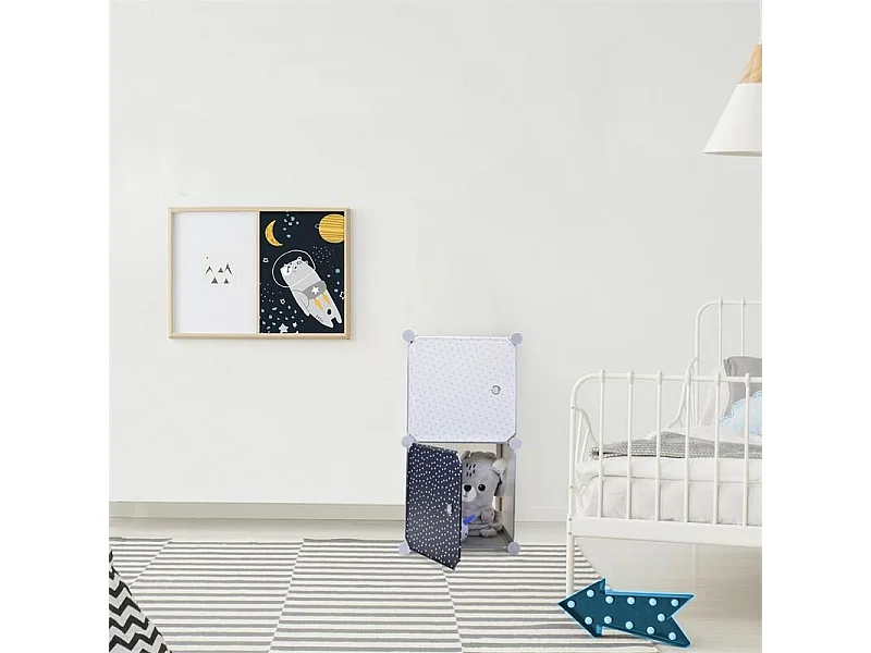 Lot de 2 Cubes Modulables "Rangement" 63cm Gris