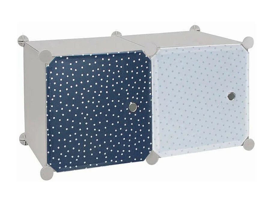 Lot de 2 Cubes Modulables "Rangement" 63cm Gris