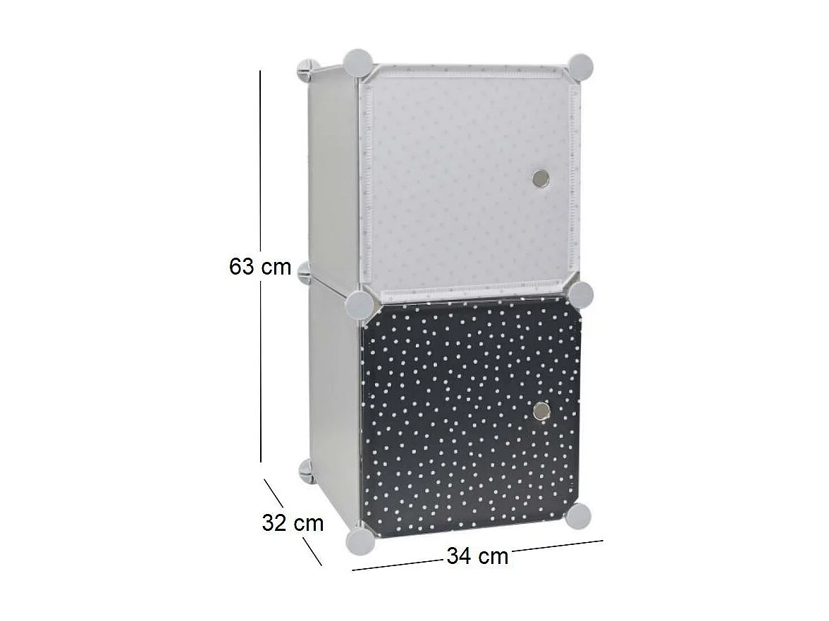 Modulierbares Regal für Kinder mit 2 Fächern 30x30 cm