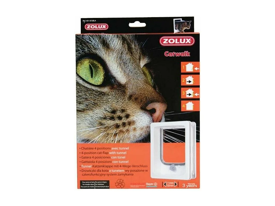 Passerella per gatti a 4 posizioni con tunnel