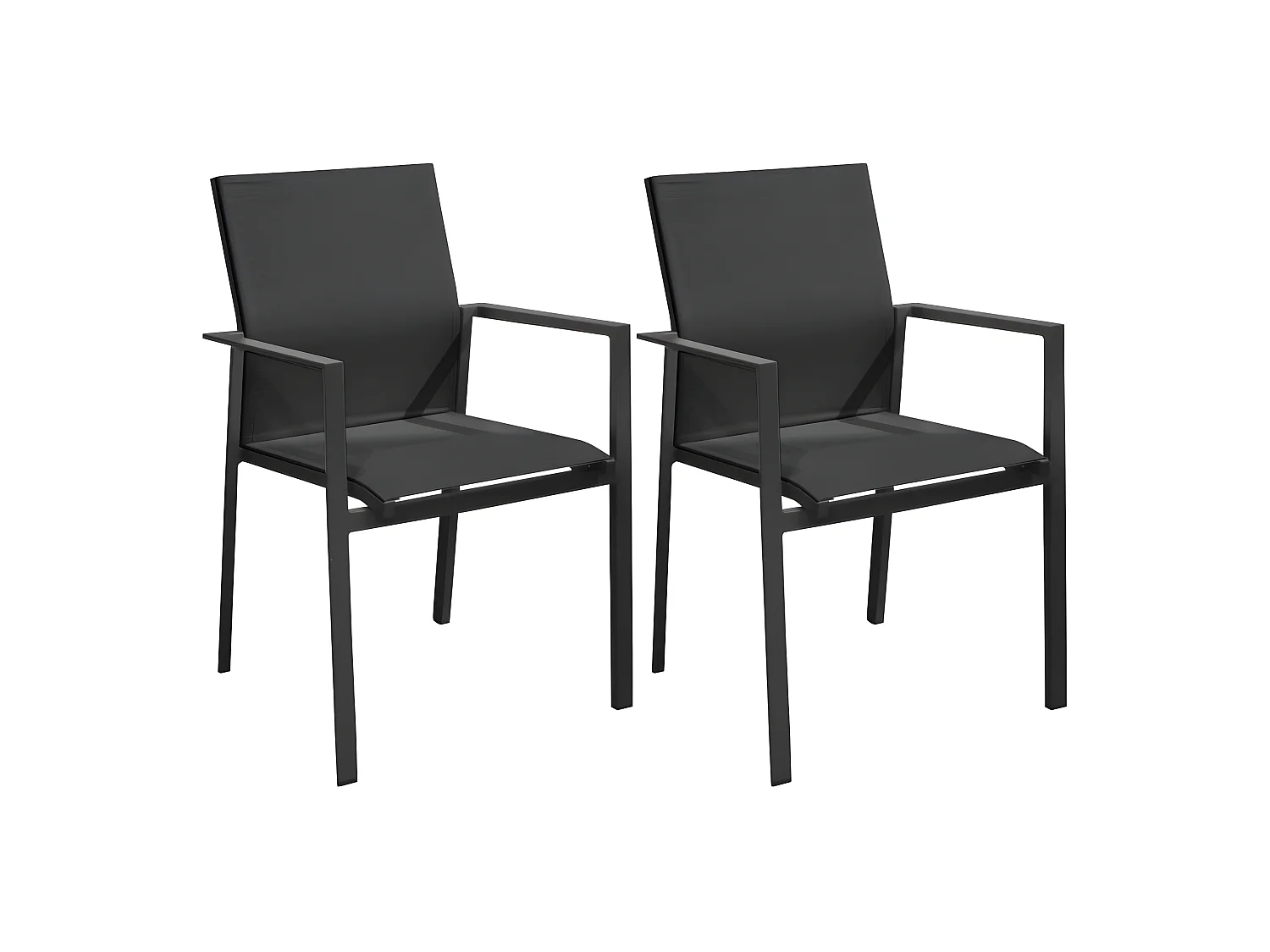 Fauteuils de jardin empilables Delia (Lot de 2)
