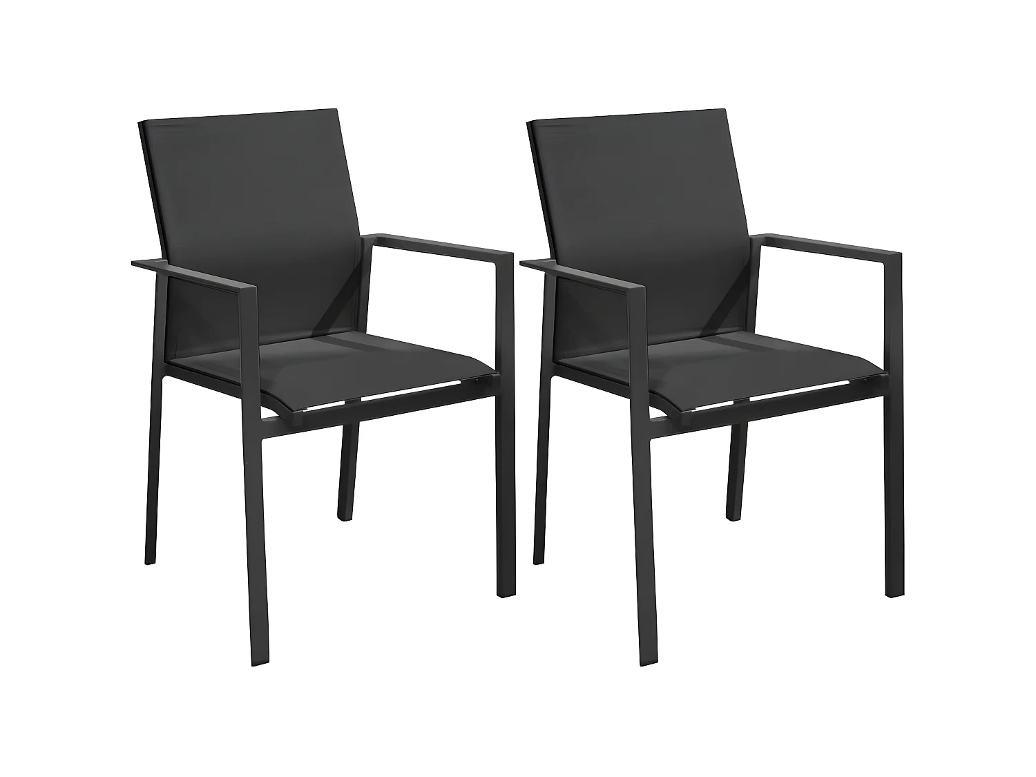 Fauteuils de jardin empilables Delia (Lot de 2)