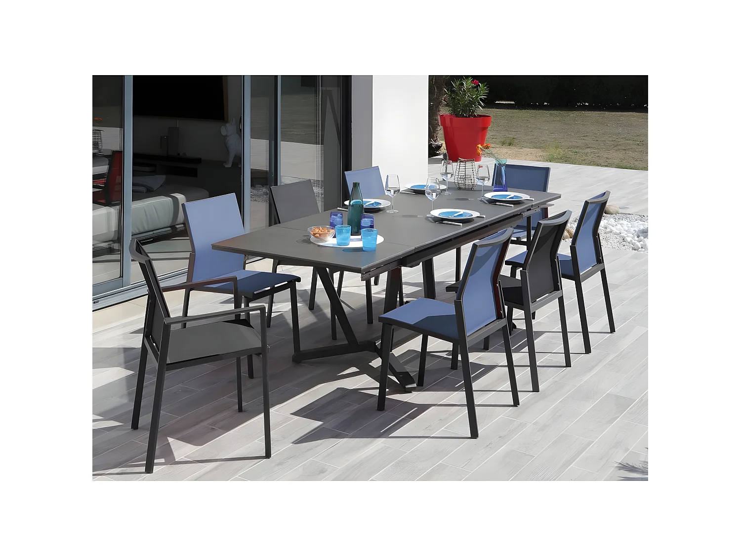 Fauteuils de jardin empilables Delia (Lot de 2)